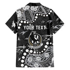Personalized Collingwood Magpies Family Matching Off Shoulder Maxi Dress and Hawaiian Shirt Aboriginal Pattern with Graffiti Style