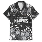 Personalized Collingwood Magpies Family Matching Puletasi and Hawaiian Shirt Aboriginal Pattern with Graffiti Style