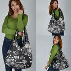 Personalized Collingwood Magpies Grocery Bag Aboriginal Pattern with Graffiti Style
