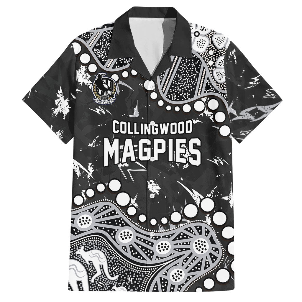 Personalized Collingwood Magpies Hawaiian Shirt Aboriginal Pattern with Graffiti Style