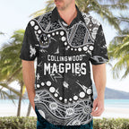 Personalized Collingwood Magpies Hawaiian Shirt Aboriginal Pattern with Graffiti Style