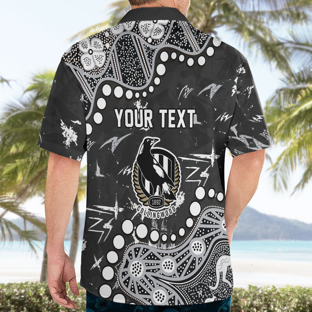 Personalized Collingwood Magpies Hawaiian Shirt Aboriginal Pattern with Graffiti Style