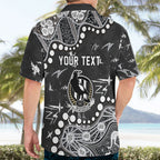Personalized Collingwood Magpies Hawaiian Shirt Aboriginal Pattern with Graffiti Style