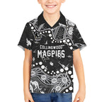 Personalized Collingwood Magpies Hawaiian Shirt Aboriginal Pattern with Graffiti Style