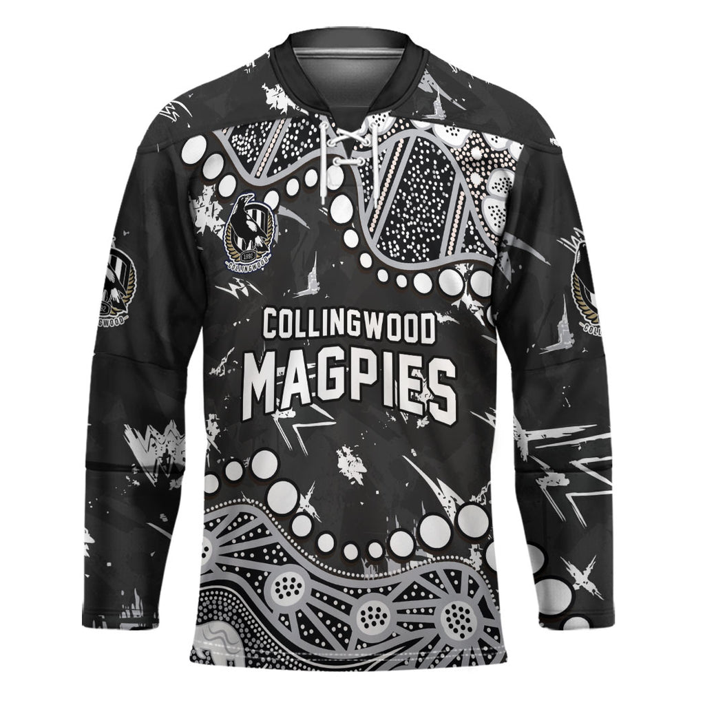 Personalized Collingwood Magpies Hockey Jersey Aboriginal Pattern with Graffiti Style
