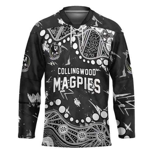 Personalized Collingwood Magpies Hockey Jersey Aboriginal Pattern with Graffiti Style