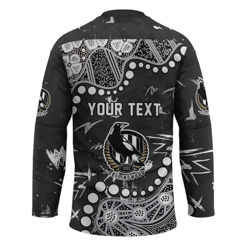 Personalized Collingwood Magpies Hockey Jersey Aboriginal Pattern with Graffiti Style