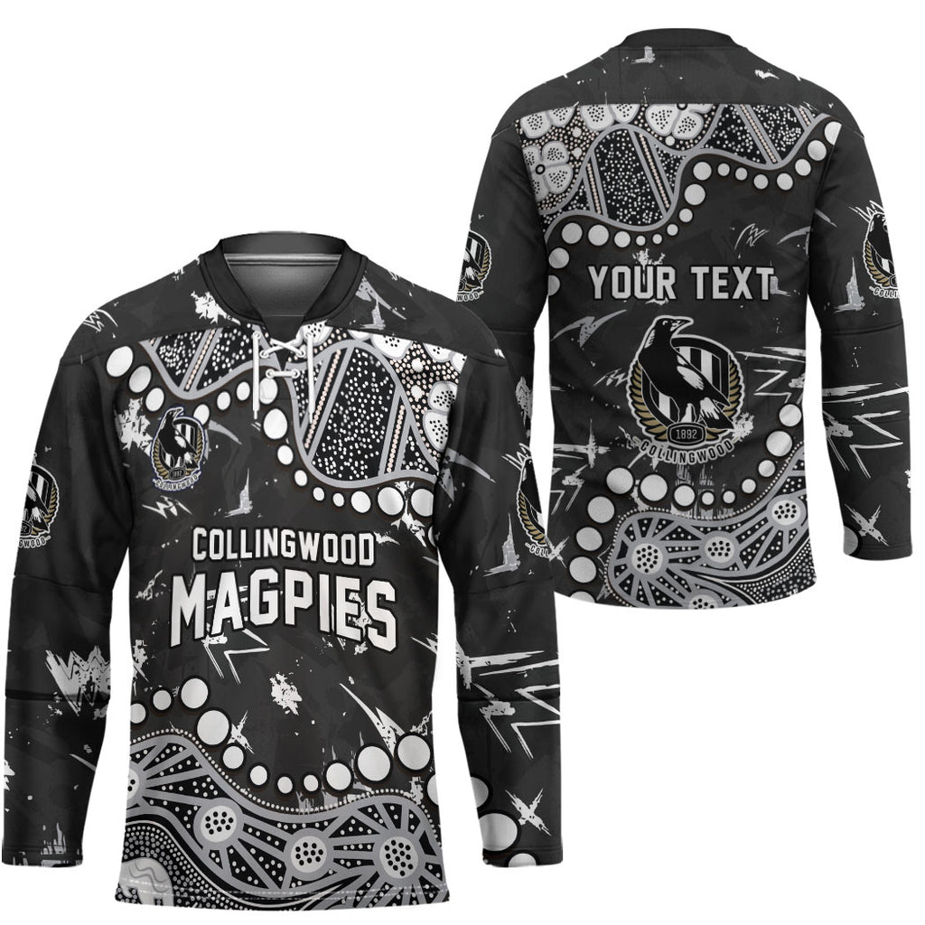 Personalized Collingwood Magpies Hockey Jersey Aboriginal Pattern with Graffiti Style