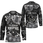 Personalized Collingwood Magpies Hockey Jersey Aboriginal Pattern with Graffiti Style