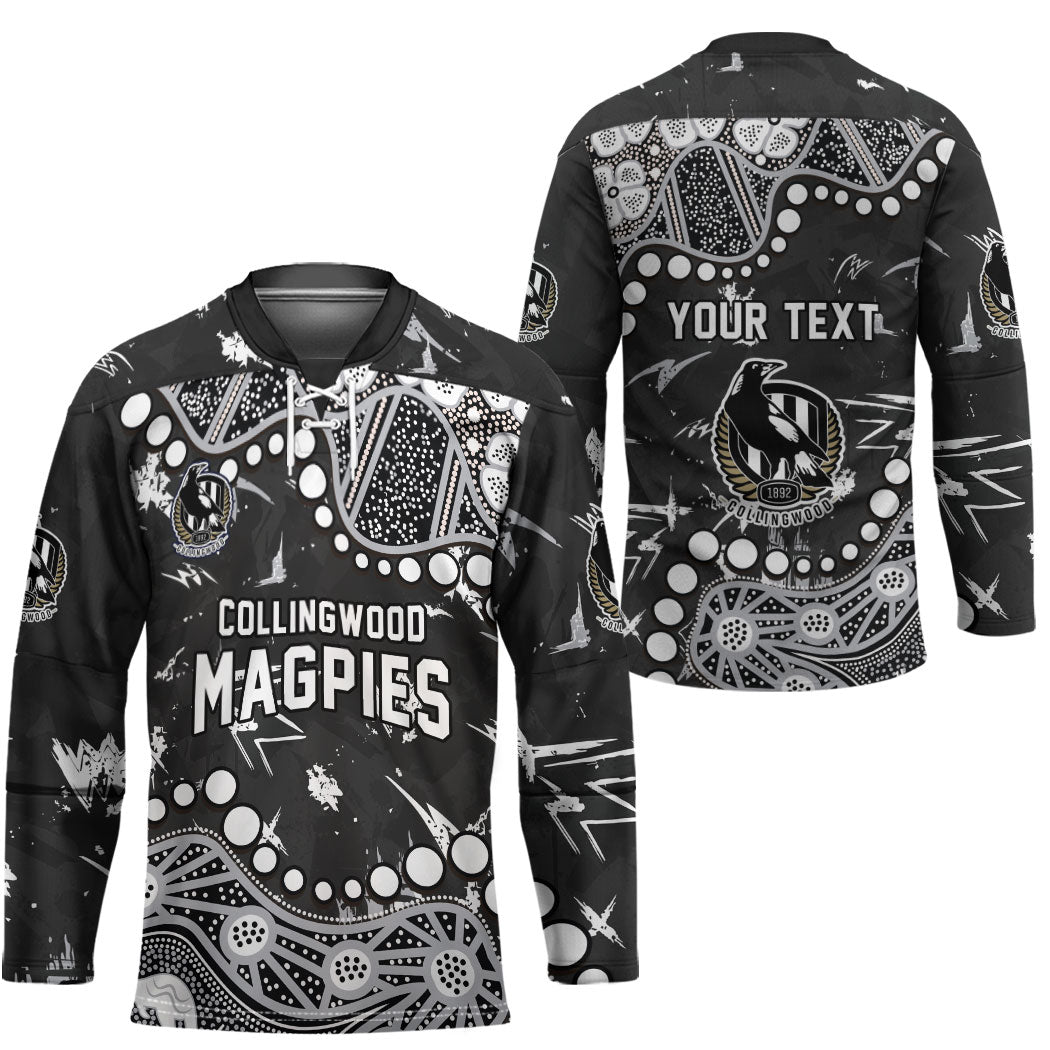 Personalized Collingwood Magpies Hockey Jersey Aboriginal Pattern with Graffiti Style