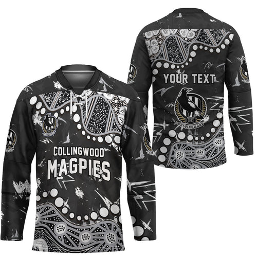 Personalized Collingwood Magpies Hockey Jersey Aboriginal Pattern with Graffiti Style
