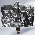 Personalized Collingwood Magpies Hooded Blanket Aboriginal Pattern with Graffiti Style