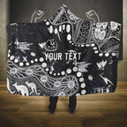 Personalized Collingwood Magpies Hooded Blanket Aboriginal Pattern with Graffiti Style