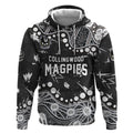 Personalized Collingwood Magpies Hoodie Aboriginal Pattern with Graffiti Style