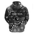 Personalized Collingwood Magpies Hoodie Aboriginal Pattern with Graffiti Style