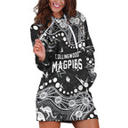 Personalized Collingwood Magpies Hoodie Dress Aboriginal Pattern with Graffiti Style