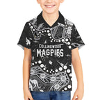 Personalized Collingwood Magpies Kid Hawaiian Shirt Aboriginal Pattern with Graffiti Style