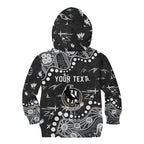 Personalized Collingwood Magpies Kid Hoodie Aboriginal Pattern with Graffiti Style