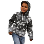 Personalized Collingwood Magpies Kid Hoodie Aboriginal Pattern with Graffiti Style