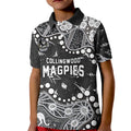 Personalized Collingwood Magpies Kid Polo Shirt Aboriginal Pattern with Graffiti Style