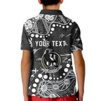Personalized Collingwood Magpies Kid Polo Shirt Aboriginal Pattern with Graffiti Style