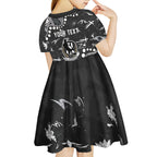 Personalized Collingwood Magpies Kid Short Sleeve Dress Aboriginal Pattern with Graffiti Style