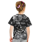 Personalized Collingwood Magpies Kid T Shirt Aboriginal Pattern with Graffiti Style