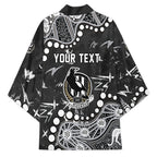 Personalized Collingwood Magpies Kimono Aboriginal Pattern with Graffiti Style