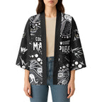 Personalized Collingwood Magpies Kimono Aboriginal Pattern with Graffiti Style