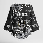 Personalized Collingwood Magpies Kimono Sleeve Blouse Aboriginal Pattern with Graffiti Style