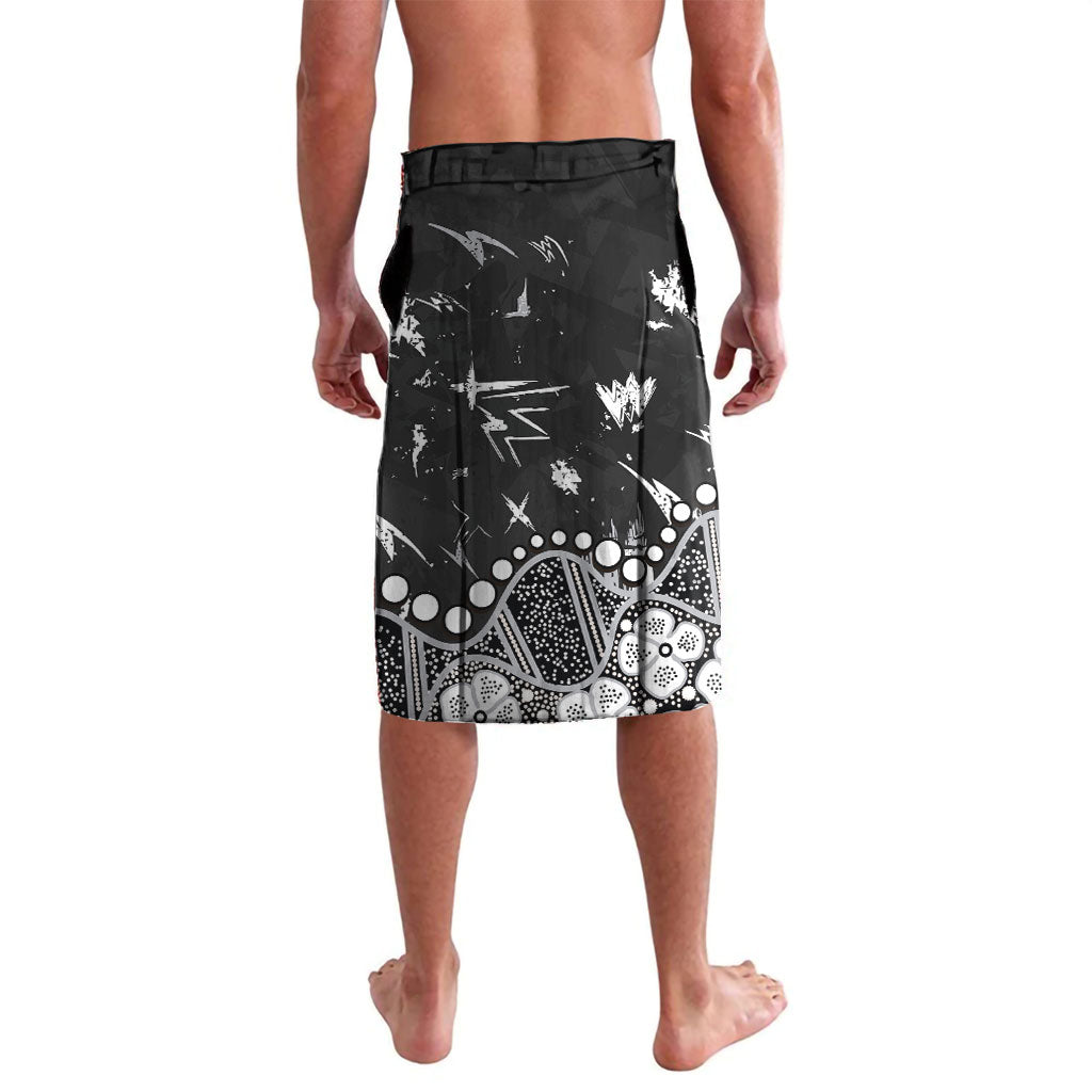 Personalized Collingwood Magpies Lavalava Aboriginal Pattern with Graffiti Style
