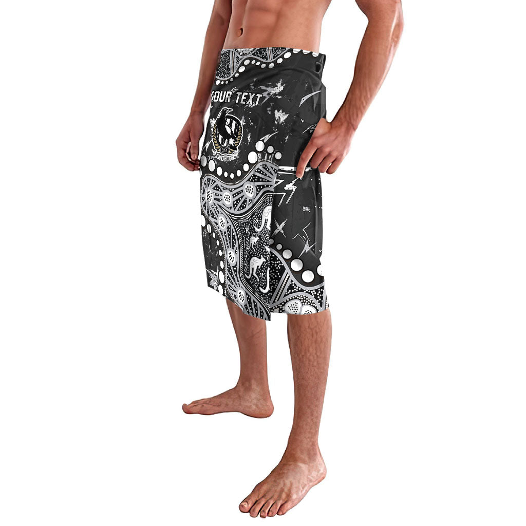 Personalized Collingwood Magpies Lavalava Aboriginal Pattern with Graffiti Style
