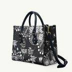 Personalized Collingwood Magpies Leather Bag Aboriginal Pattern with Graffiti Style