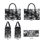 Personalized Collingwood Magpies Leather Bag Aboriginal Pattern with Graffiti Style