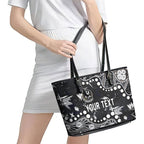 Personalized Collingwood Magpies Leather Tote Bag Aboriginal Pattern with Graffiti Style