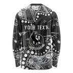 Personalized Collingwood Magpies Long Sleeve Shirt Aboriginal Pattern with Graffiti Style