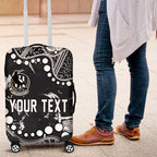 Personalized Collingwood Magpies Luggage Cover Aboriginal Pattern with Graffiti Style