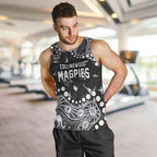 Personalized Collingwood Magpies Men Tank Top Aboriginal Pattern with Graffiti Style