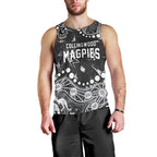 Personalized Collingwood Magpies Men Tank Top Aboriginal Pattern with Graffiti Style