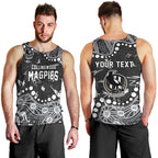 Personalized Collingwood Magpies Men Tank Top Aboriginal Pattern with Graffiti Style
