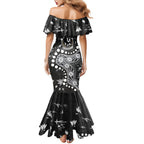 Personalized Collingwood Magpies Mermaid Dress Aboriginal Pattern with Graffiti Style