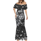 Personalized Collingwood Magpies Mermaid Dress Aboriginal Pattern with Graffiti Style