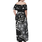 Personalized Collingwood Magpies Off Shoulder Maxi Dress Aboriginal Pattern with Graffiti Style