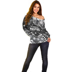 Personalized Collingwood Magpies Off Shoulder Sweater Aboriginal Pattern with Graffiti Style