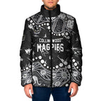 Personalized Collingwood Magpies Padded Jacket Aboriginal Pattern with Graffiti Style