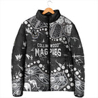 Personalized Collingwood Magpies Padded Jacket Aboriginal Pattern with Graffiti Style