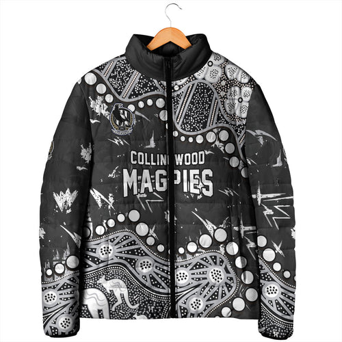 Personalized Collingwood Magpies Padded Jacket Aboriginal Pattern with Graffiti Style