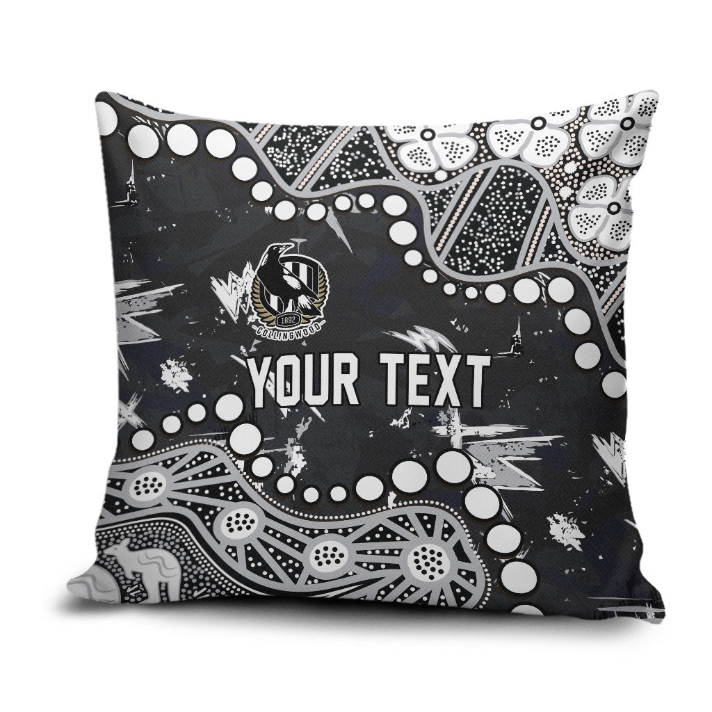 Personalized Collingwood Magpies Pillow Cover Aboriginal Pattern with Graffiti Style
