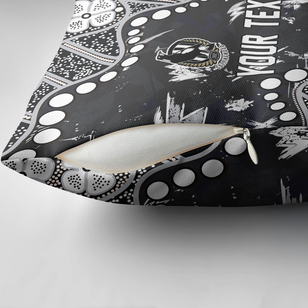 Personalized Collingwood Magpies Pillow Cover Aboriginal Pattern with Graffiti Style