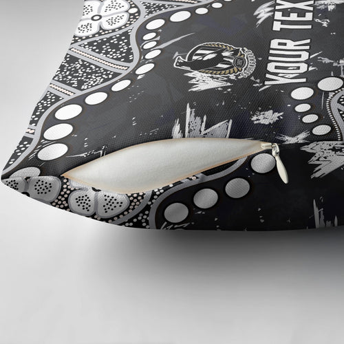 Personalized Collingwood Magpies Pillow Cover Aboriginal Pattern with Graffiti Style